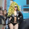 Lady Gaga : soutif et veste en cuir, le 2 avril 2014 à New York