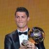 Cristiano Ronaldo ému pendant la cérémonie du Ballon d'or 2013