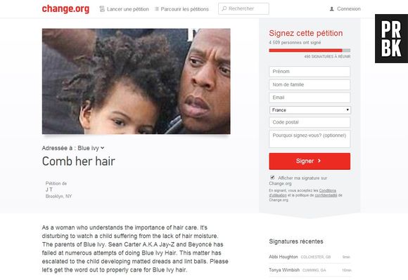 Beyoncé et Jay Z : une pétition lancée pour qu'ils s'occupent des cheveux de Blue Ivy !