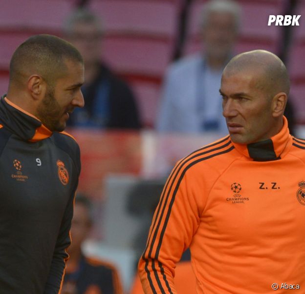 Karim Benzema et Zinédine Zidane avant la finale de la Ligue des Champions 2014