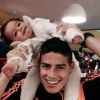 James Rodriguez fête le super parcours de la Colombie au Mondial 2014 avec sa fille Salomé