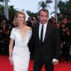 Alexandra Lamy et Jean Dujardin sur le tapis rouge de Cannes 2012