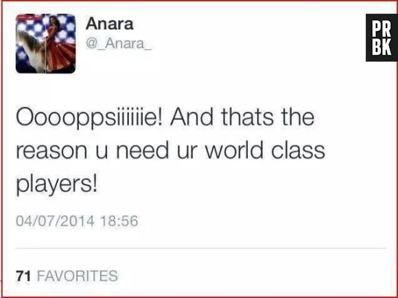 Le tweet polémique d'Anara Atanes
