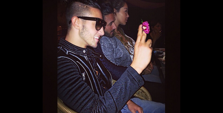 Tarek Benattia aux côtés de Thomas Vergara et Nabilla sur une photo postée sur Instagram le 22 juillet 2014