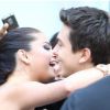 Selena Gomez et Nat Wolff heureux de se retrouver à l'avant-première de Behaving Badly, le 29 juillet 2014 à Los Angeles
