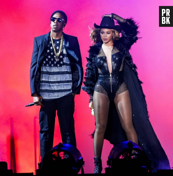 Beyoncé et Jay Z sur scène pour les concerts du On The Run Tour, juillet 2014