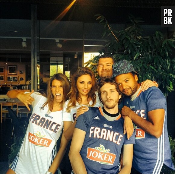 Laury Thilleman, Ariane Brodier, Baptiste Lecaplain, Fabrice Eboué : supporters des Bleus au basket en quart de finale de la Coupe du Monde 2014 contre l'Espagne