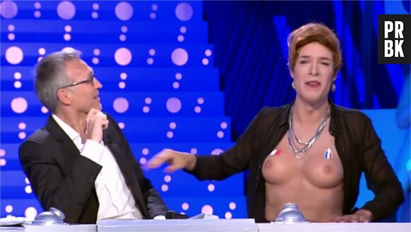 Nicolas Bedos : 'seins' nus dans On n'est pas couché sur France 2 le 14 juin 2014