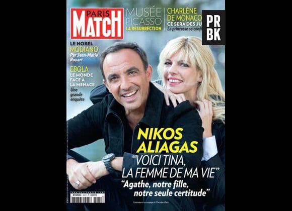 Nikos Aliagas et sa femme Tina en Une de Paris Match, le 15 octobre 2014