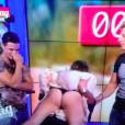 Capucine Anav à moitié nue en direct dans Le Mag de NRJ 12