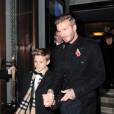  Romeo et David Beckham en duo à la soirée Burberry, le 3 novembre 2014 à Londres 