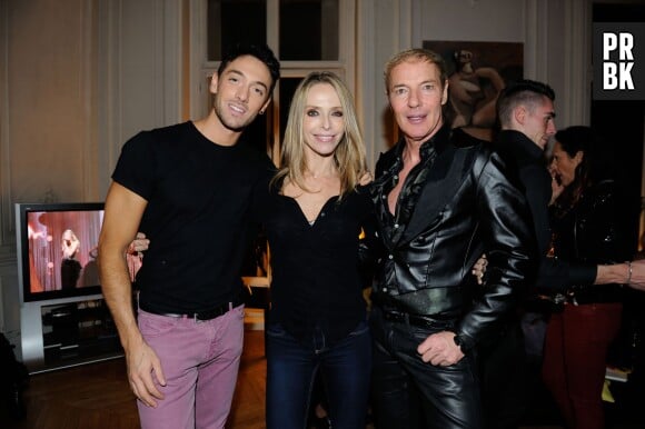 Maxime Dereymez, Tonya Kinzinger et Tony Gomez à la soirée des 25 ans du Queen, le 17 novembre 2014 à Paris