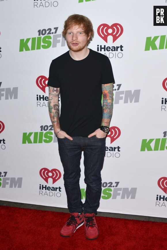 Ed Sheeran sur le tapis-rouge du Jingle Ball le 5 décembre 2014 à Los Angeles