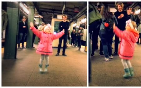 363278 Une Petite Fille Danse Dans Le Metro 450x0 2 Jpg Une petite fille arrive dans le salon pendant que sa maman la filme, et c'est ainsi que la petite decide d'improviser un petit spectacle de danse comme seuls les enfants peuvent nous offrir. purebreak