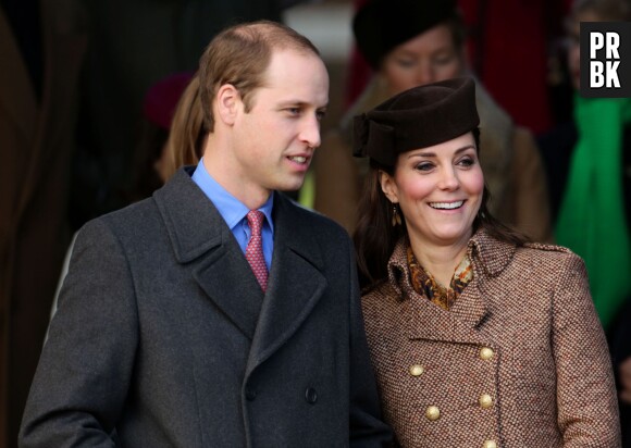Kate Middleton et le Prince William à la messe de Noël de la famille royale le 25 décembre 2014
