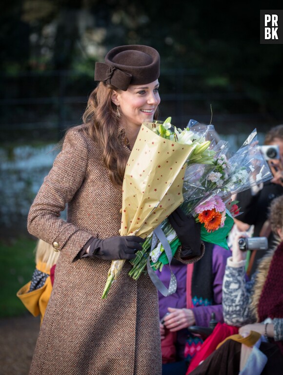 Kate Middleton à la messe de Noël de la famille royale le 25 décembre 2014