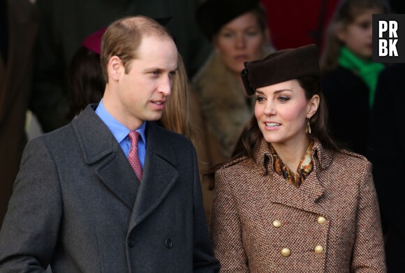 Kate Middleton et le Prince William complices à la messe de Noël de la famille royale le 25 décembre 2014