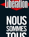  Charlie Hebdo : la Une de Lib&eacute;ration au lendemain de l'attentat terroriste qui a co&ucirc;t&eacute; la mort &agrave; 12 journalistes et policiers &agrave; Paris 
