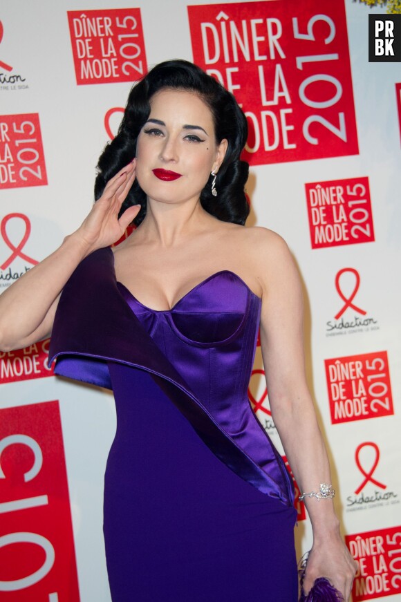 Dita Von Teese au gala du Sidaction, le 29 janvier 2015 à Paris