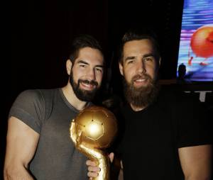 Nikola et Luka Karabatic au VIP Room pour fêter la victoire de l'équipe de France de handball au championnat du monde 2015, le 2 février 2015