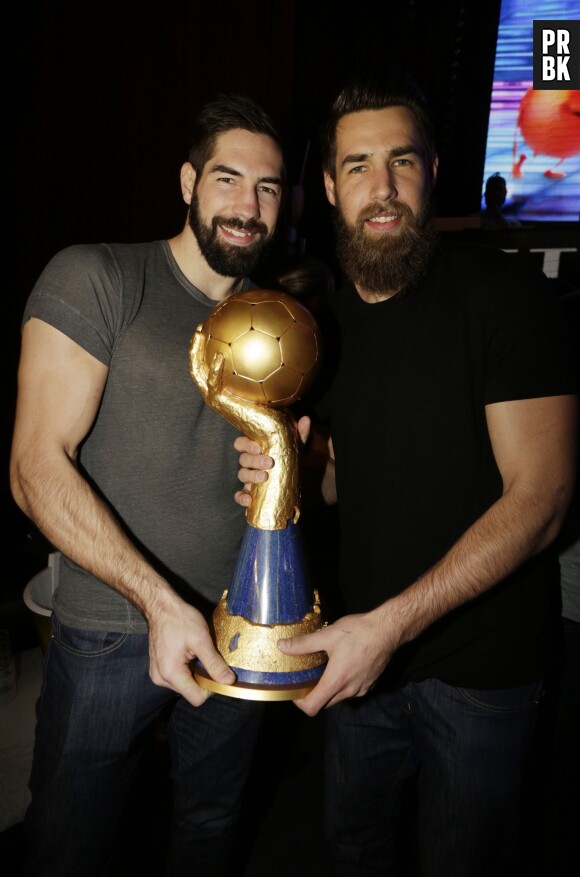 Nikola et Luka Karabatic au VIP Room pour fêter la victoire de l'équipe de France de handball au championnat du monde 2015, le 2 février 2015