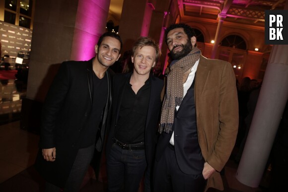 Malik Bentalha, Alex Lutz et Ramzy aux Trophées du Film Français, le 12 février 2015 à Paris