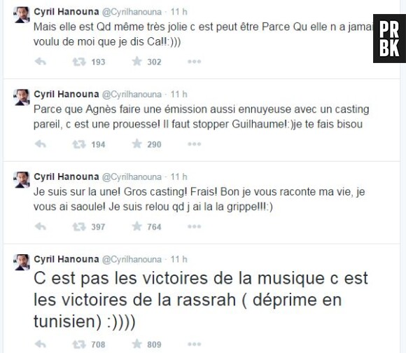 Cyril Hanouna : tweets contre Les victoires de la musique