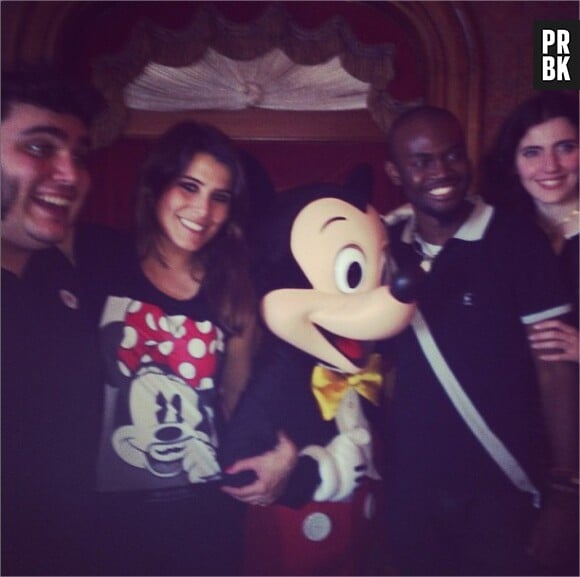 Karine Ferri, Yoann Launay, Alvy Zamé et Battista Acquaviva, les talents de The Voice à Disneyland Paris pour Tout le monde chante contre le cancer, le 29 mars 2015