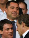  PSG/Barcelone : Manuel Valls présent au Parc des Princes le mercredi 15 avril 2015 lors du quart de finale de la Ligue des Champions 