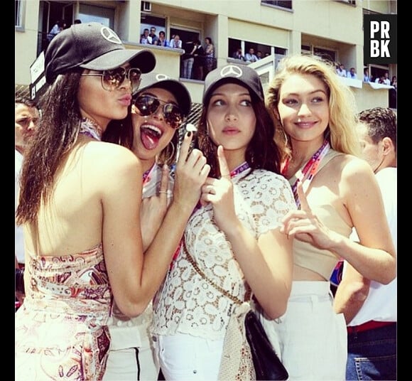 Kendall Jenner, Kylie Jenner, Bella Hadid et Gigi Hadid au Grand Prix de Monaco le 24 juin 2015
