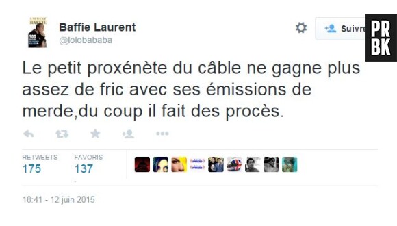 Laurent Baffie insulte Jérémy Michalak de "proxénète du câble"