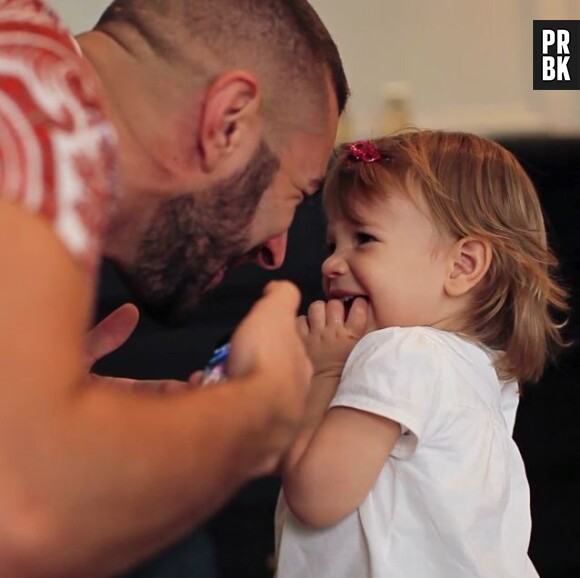 Karim Benzema complice avec sa fille Mélia sur Instagram, le 11 août 2015 