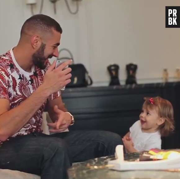 Karim Benzema avec sa fille Mélia sur Instagram, le 11 août 2015 