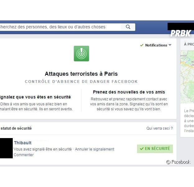 Facebook : le système Safety Check activé suite aux attentats de Paris le 13 novembre 2015