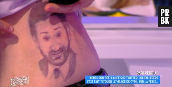 Julien Lepers : son tatouage du portrait de Cyril Hanouna sur sa fesse