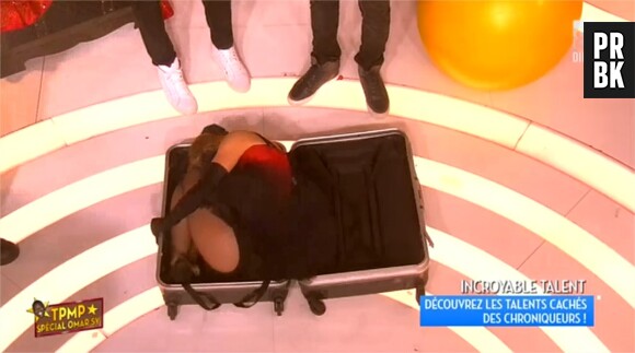 Enora Malagré se contorsionne dans une valise dans TPMP, le 2 février 2016 sur D8