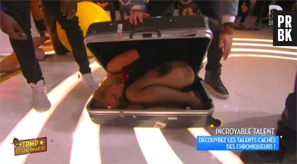 Enora Malagré se contorsionne dans une valise dans TPMP, le 2 février 2016 sur D8