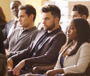 How To Get Away with Murder saison 2 : Asher (Matt McGory), Connor (Jack Falahee) et Michael (Aja Naomi King) sur une photo