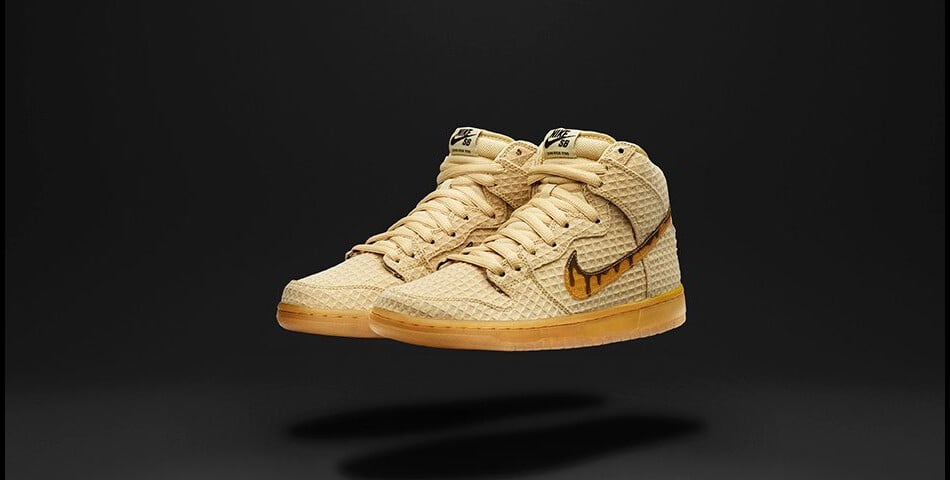 Nike SB DUNK HIGH PREMIUM &quot;WAFFLE&quot; : la sneaker inspirée de gaufres et de poulet