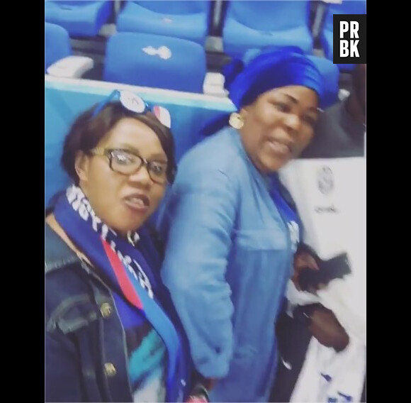 Paul Pogba retrouve  sa maman après le match France-Islande le 3 juillet 2016