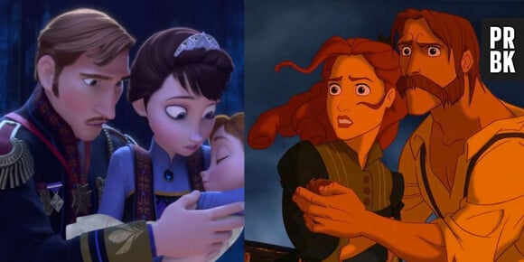 Les parents de la Reine des Neiges (à gauche) et ceux de Tarzan (à droite) sont-ils les mêmes personnages ?