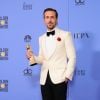 Ryan Gosling gagnant aux Golden Globes 2017 le 8 janvier à Los Angeles