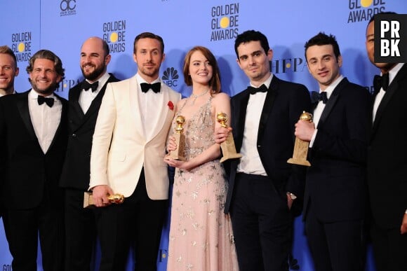La La Land gagnant aux Golden Globes 2017 le 8 janvier à Los Angeles