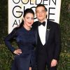 Rami Malek et sa femme sur le tapis-rouge des Golden Globes 2017 le 8 janvier à Los Angeles