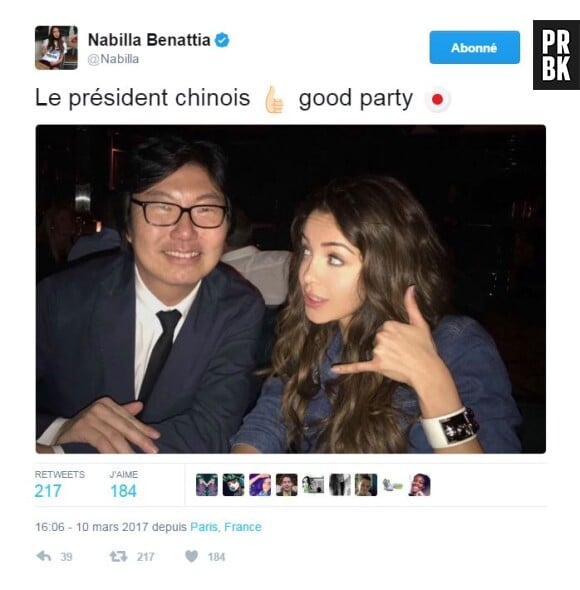 Nabilla Benattia : prend-t-elle vraiment Jean-Vincent Placé, secrétaire d'état français, pour le président chinois ?