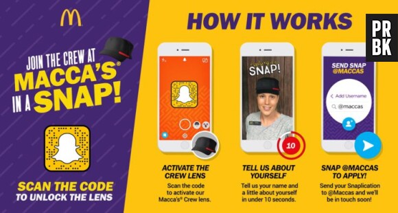 McDonald's recrute ses salariés grâce à Snapchat !