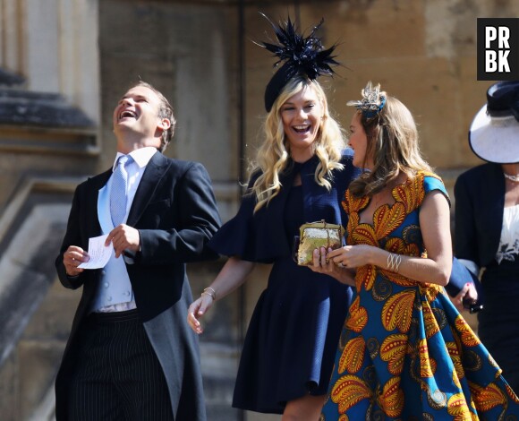 Chelsy Davy (au centre) arrive au mariage du Prince Harry et de Meghan Markle