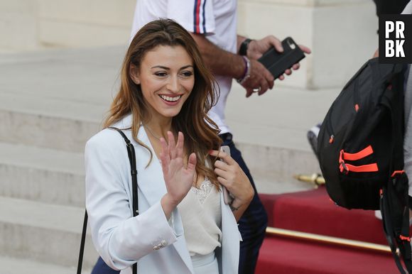 Rachel Legrain-Trapani à l'Elysée après la victoire des Bleus le 16 juillet 2018