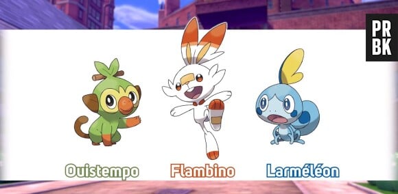 Pokémon Épée et Pokémon Bouclier : les nouveaux Pokémon Ouistempo, Flambino et Larméléon