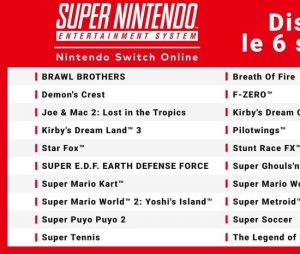 La liste des 20 premier jeux Super NES adaptés sur Nintendo Switch